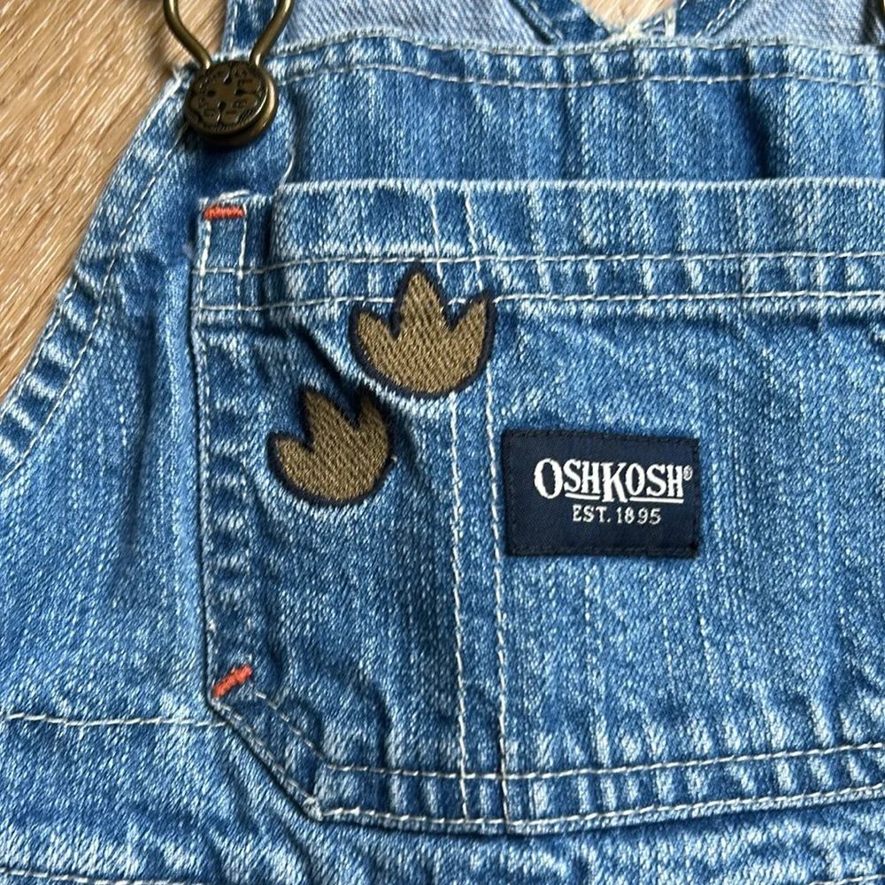Oshkosh B'gosh Overalls Toddler 18 Months Denim Dinosaur 100% Cotton